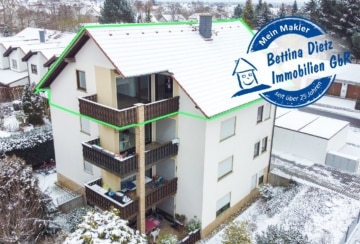 DIETZ: Renovierte 3-4 Zimmer-Dachgeschoss-Wohnung im Nordring von Dieburg – 2 Balkone, 64807 Dieburg, Dachgeschosswohnung