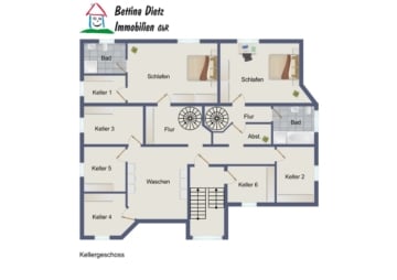 DIETZ: Lichtdurchflutete 4,5 Zimmer-Maisonette große Dachloggia – Galerie – Garage – Stellplatz - Grundriss KG (663636)