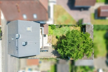 DIETZ: Gut geschnittenes 2-Familienhaus mit Garten, Garage und Nebengebäude in Babenhausen Langstadt - Draufsicht (682509)