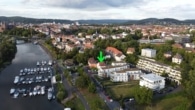 DIETZ: Wohn- und Gastronomiegebäude in bester Lage zu verkaufen! Am Floßhafen in Aschaffenburg! - Luftbild