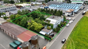 DIETZ: Wohn-, Büro-, Hallen und Geschäftshaus – genehmigte Bauvoranfrage für weiteren Bau Bestelage! - Luftansicht (628708)