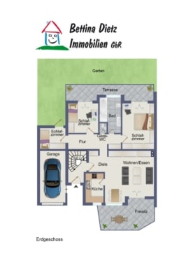 Großzügige Immobilie mit 2 Wohnungen – Erweiterungspotenzial – PV-Anlage ruhige Lage von Großostheim - Grundriss EG (642239)