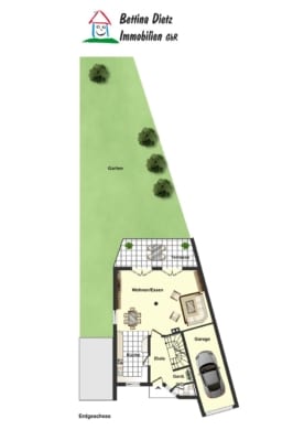 Modernes Reihenendhaus in ruhiger Feldrandlage von Babenhausen mit Garage, Garten und Carport! - Grundriss EG (639307)