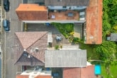 DIETZ: Freiwerdendes 2-Familienhaus mit Garten, Keller und viel Platz in beliebter Lage Schaafheims! - Draufsicht Grundstück