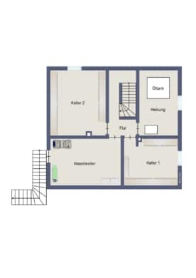 DIETZ: Top-Wohnlage 2-Familienhaus-Sanierungshaus + weitere Bebauung im hinteren Bereich möglich! - Grundriss Kellergeschoss (641791)