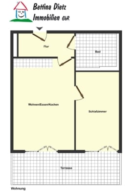 DIETZ: Moderne und helle 2-Zimmerwohnung im EG! mit 1 TG-Stellplatz und Kellerraum! - Grundriss EG (659998)
