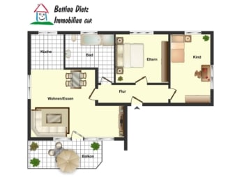 Gepflegte 3-Zimmer-Wohnung mit Balkon und Stellplatz in Fränkisch-Crumbach – Ruhige Lage! - Grundriss (647239)