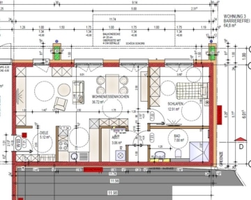 DIETZ: HAUS PAULA! 2-Zimmer-Erdgeschoss Neubauwohnung! Bis zu 2 Tiefgaragenstellplätze anmietbar! - Grundriss (649573)