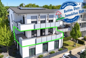 Neuwertige 3 Zi-Wohnung im 1. OG mit Personenaufzug, Kellerraum und 2 PKW – Stellplätzen in Messel! - Außenansicht (677576)