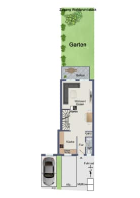 DIETZ: Junges Familienhaus mit angrenzendem idyllischen Waldgrundstück in Laufach zu verkaufen! - Erdgeschoss (668533)