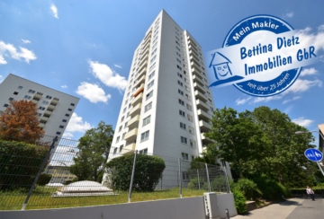 DIETZ: Renovierte 4-Zimmer-Eigentumswohnung im 10. OG in in Sachsenhausen! - Außenansicht 16 Etagen (677675)