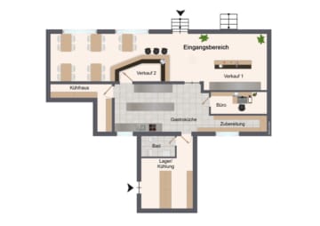 DIETZ: Voll eingerichteter, gut laufender Imbiss sofort zur Übergabe! TOP GESCHÄFTSLAGE am Bahnhof! - Grundriss (645929)
