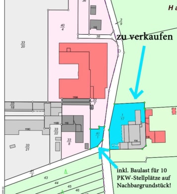 DIETZ: Gebäude mit vielen Nutzungsmöglichk.: Event-Location, Vergnügungsstätte, Wohnungen oder Büro - Lageplan Grundstück und Baulast (621312)