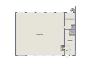 DIETZ: Gewerbehalle mit Büroflächen im Gewerbegebiet von Kleinwallstadt zu vermieten! - Grundriss EG (670040)