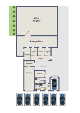 DIETZ: **RESERVIERT** Platz Für Ross und Reiter! Wohnhaus + Gewerbegebäude mit 6 Pferdestallungen! - Grundriss Stallgebäude (644127)