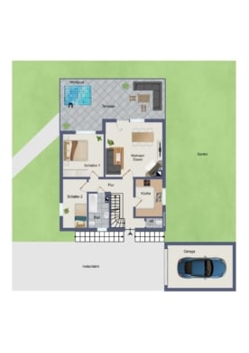 DIETZ: **RESERVIERT** Platz Für Ross und Reiter! Wohnhaus + Gewerbegebäude mit 6 Pferdestallungen! - Grundriss Erdgeschoss (644128)