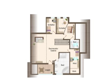 DIETZ: Einzigartiges Architektenhaus mit Einliegerwohnung, Pool und Gewerbehalle für Ihr Unternehmen - Grundriss Dachgeschoss (659923)