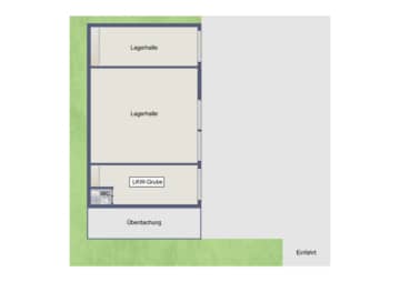 DIETZ: Einzigartiges Architektenhaus mit Einliegerwohnung, Pool und Gewerbehalle für Ihr Unternehmen - Grundriss Hallengebäude (659925)