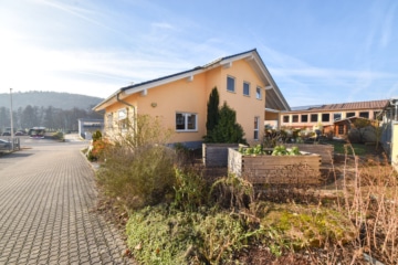 DIETZ: Einzigartiges Architektenhaus mit Einliegerwohnung, Pool und Gewerbehalle für Ihr Unternehmen - Außenansicht (659884)