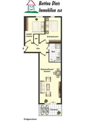 DIETZ: Moderne und helle 3-Zimmerwohnung im 4.OG! mit 2 TG-Stellplätzen und Kellerraum! - Grundriss (656771)