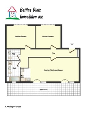 DIETZ: Moderne und helle 3-Zimmerwohnung im 4.OG! mit 2 TG-Stellplätzen und Kellerraum! - Grundriss (657268)
