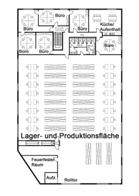 DIETZ: Hochwertiges Lager- und Produktionsgebäude für Ihr repräsentatives Unternehmen! - Grundriss Obergeschoss (659972)
