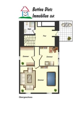 DIETZ: RESERVIERT! Einfamilienhaus mit Balkon in unmittelbarer Nähe der Dieburger Fußgängerzone! - Grundriss OG (642070)