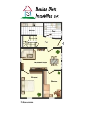 DIETZ: RESERVIERT! Einfamilienhaus mit Balkon in unmittelbarer Nähe der Dieburger Fußgängerzone! - Grundriss EG (642069)