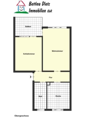 DIETZ: TOP-Modernisierte 2-Zimmer-Wohnung im 1. Obergeschoss - Grundriss (658838)
