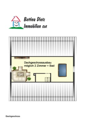 DIETZ: Bungalow mit gepflegtem Garten und großer Garage und ausbaufähigem Dachgeschoss! Gute Lage! - Grundriss Dachgeschoss (643335)