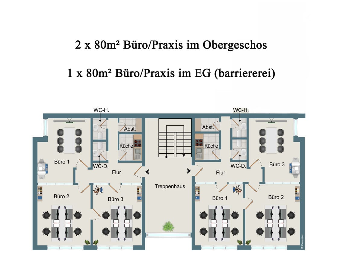 Grundriss Büro Praxisfläche