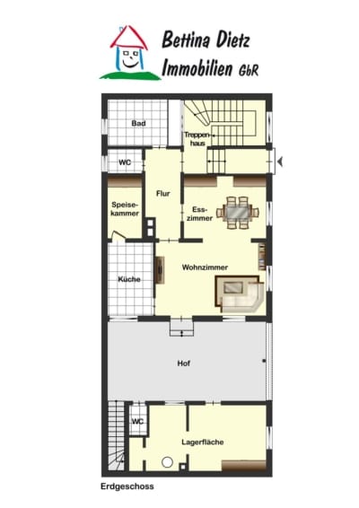 DIETZ: Gepflegtes Einfamilienhaus mit Nebengebäude, Keller und Stellplatzfläche in Groß-Umstadt! - Grundriss EG (697332)