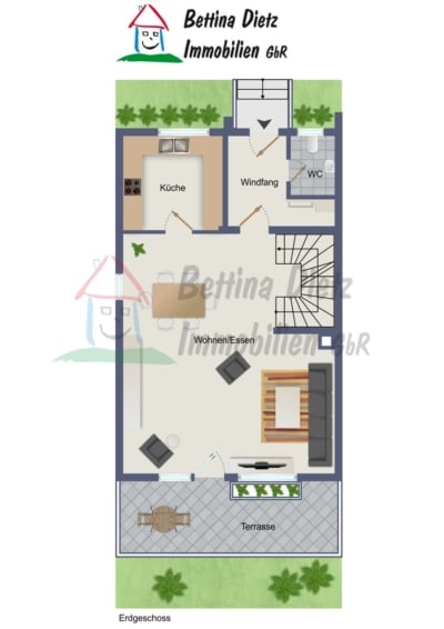 DIETZ: Großes 6-Zimmer-Familienhaus in ruhiger, zentraler Wohnlage in Dieburg! Effizienzklasse A - Grundriss EG (698157)