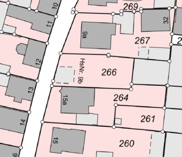 DIETZ: Baugrundstück für DHH mit 2 Wohneinheiten – Ruhige Wohnlage, ca. 200m Luftlinie zum Main! - Lageplan Expose (607260)