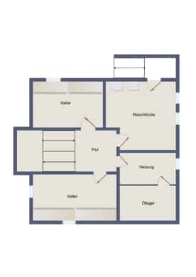 DIETZ: 2-Familienwohnhaushaus mit ausgebauten Dachgeschoss – Zentrale Lage im Mischgebiet! - Grundriss Kellergeschoss (664270)