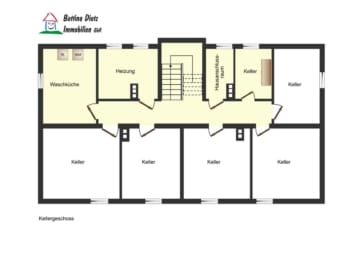Vermietete 3-Zimmer-Eigentumswohnung im 1. Obergeschoss mit überdachtem Balkon! - Grundriss KG (638306)