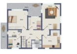 Grundriss Obergeschoss - DIETZ: 2 bis 3 Familienhaus mit schönem Blick, Doppelgarage in Waldrandlage! 1 Wohneinheit frei!