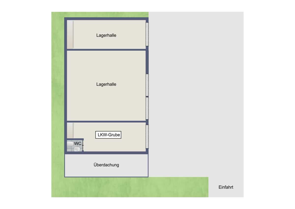 Grundriss Hallengebäude