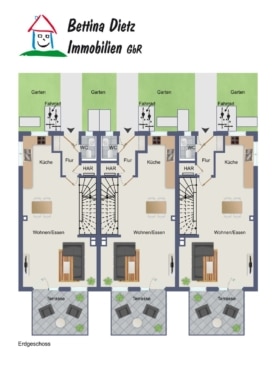 DIETZ: 3 Reihenhausgrundstücke mit Baugenehmigungen im neuen Babenhäuser Wohnquartier Kaisergärten! - Grundriss EG (658814)