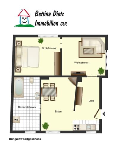 DIETZ: 2 Wohnungen! Haupthaus mit 110qm + Nebengebäude mit 54m² in zentraler Lage von Münster! - Nebengebäude EG (697897)