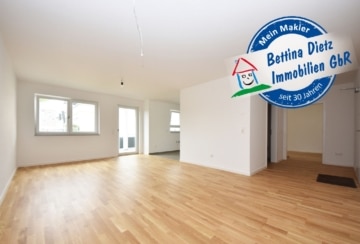 DIETZ: Erstbezug! NEUBAU – 2-Zimmer-Etagenwohnung mit Aufzug, Tiefgaragenstellplatz ! Wärmepumpe, 63179 Obertshausen, Etagenwohnung