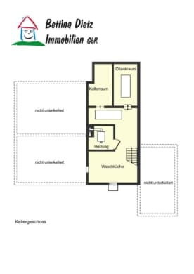 DIETZ: Bungalow mit 4 Zimmern in TOP-Randlage von Dieburg mit Garage / Car-Port und Keller - Grundriss KG (678857)