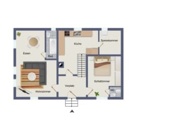 DIETZ: Gepflegtes Fachwerkhaus mit Garten, kleinem Nebengebäude im Babenhausen OT Harpertshausen! - Grundriss Erdgeschoss (643376)