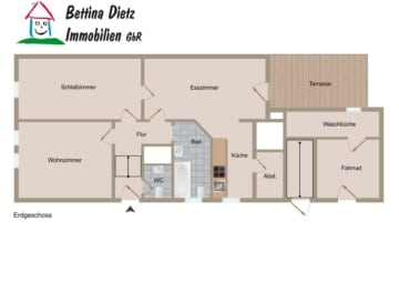 DIETZ: 3 Wohnungen in 2 Häusern inklusive 3 Garagen, Innenhof und Garten Schaafheim - Grundriss EG (639900)