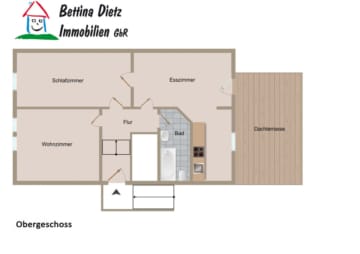 DIETZ: 3 Wohnungen in 2 Häusern inklusive 3 Garagen, Innenhof und Garten Schaafheim - Grundriss OG (639901)