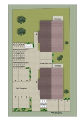 DIETZ: Bauträgergrundstück mit Baugenehmigung für 2 Mehrfamilienhäuser! TOP Lage und S-Bahn-nah! - Freiflächenplan (637121)