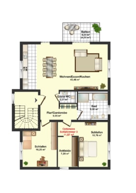 DIETZ: Bauträgergrundstück mit Baugenehmigung für 2 Mehrfamilienhäuser! TOP Lage und S-Bahn-nah! - Grundriss Obergeschoss (637141)