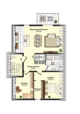 DIETZ: Bauträgergrundstück mit Baugenehmigung für 2 Mehrfamilienhäuser! TOP Lage und S-Bahn-nah! - Grundriss Dachgeschoss (637142)