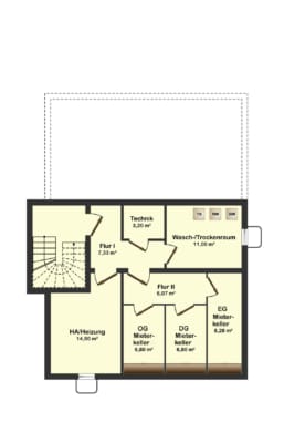 DIETZ: Bauträgergrundstück mit Baugenehmigung für 2 Mehrfamilienhäuser! TOP Lage und S-Bahn-nah! - Grundriss Kellergeschoss (637143)