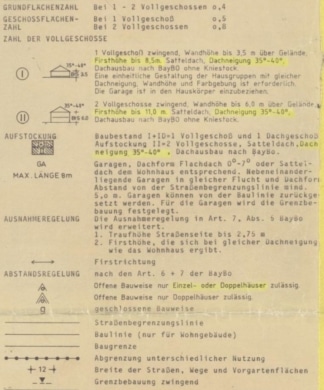 DIETZ: Feldrandlagen-Baugrundstück für 1-2 Familienhaus in Großostheim zu verkaufen! - Ausschnitt Festsetzungen Bebauungsplan (675283)